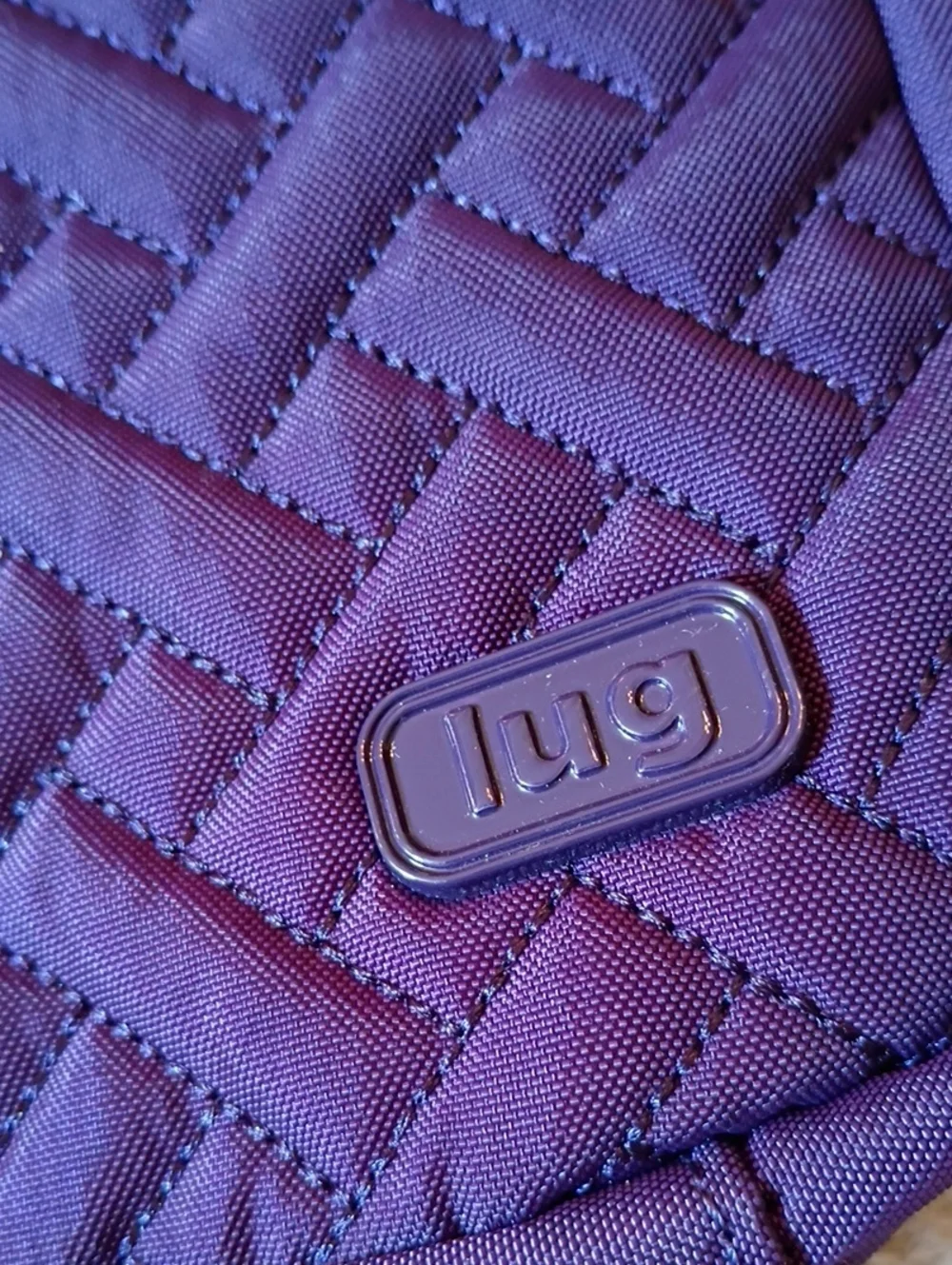 lug Quilted  Purse in Purple